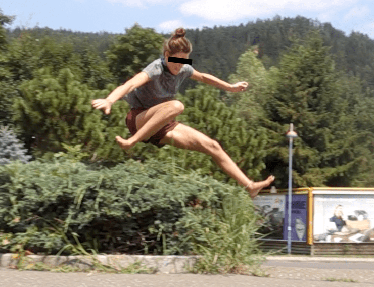 unbekannte Person in action